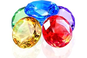 ENRIQ Extra Large Diving Gem Pool Toys 60MM Big Diamond Swim Dive Toy for Kids Boys Girls Underwater Gemstone Swimming Training Gifts Acrylic Gem for Treasure Hunt Game Home Table Party Decor Vase Fillers