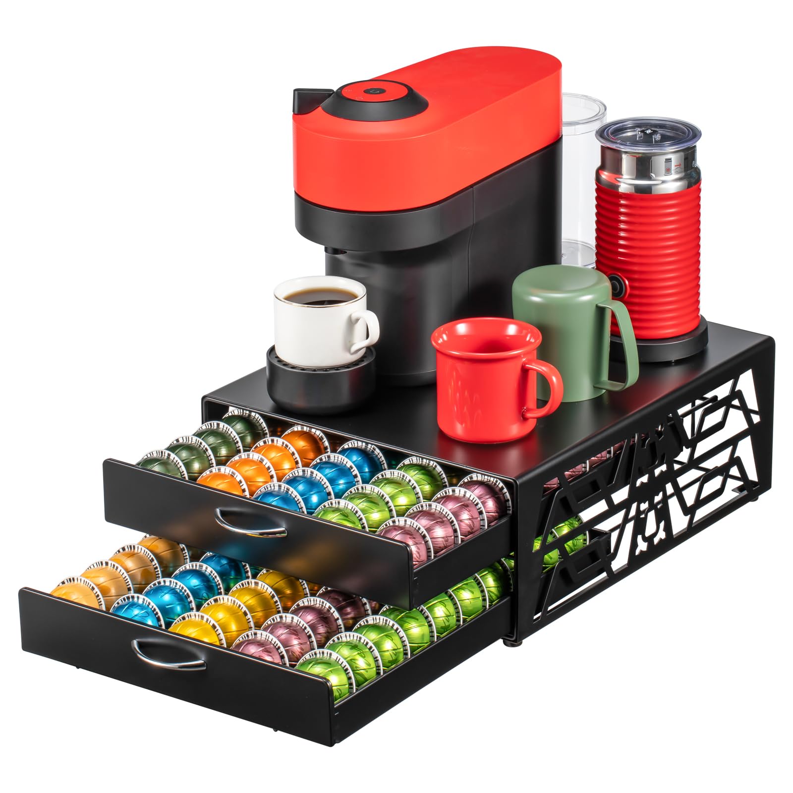 Photo 1 of ZCDCP 2-Tier 100-Capacity Vertuo Pod Organizer for Nespresso - Space-Saving Coffee Capsule Drawer Storage System for Fits All Vertuo Pods