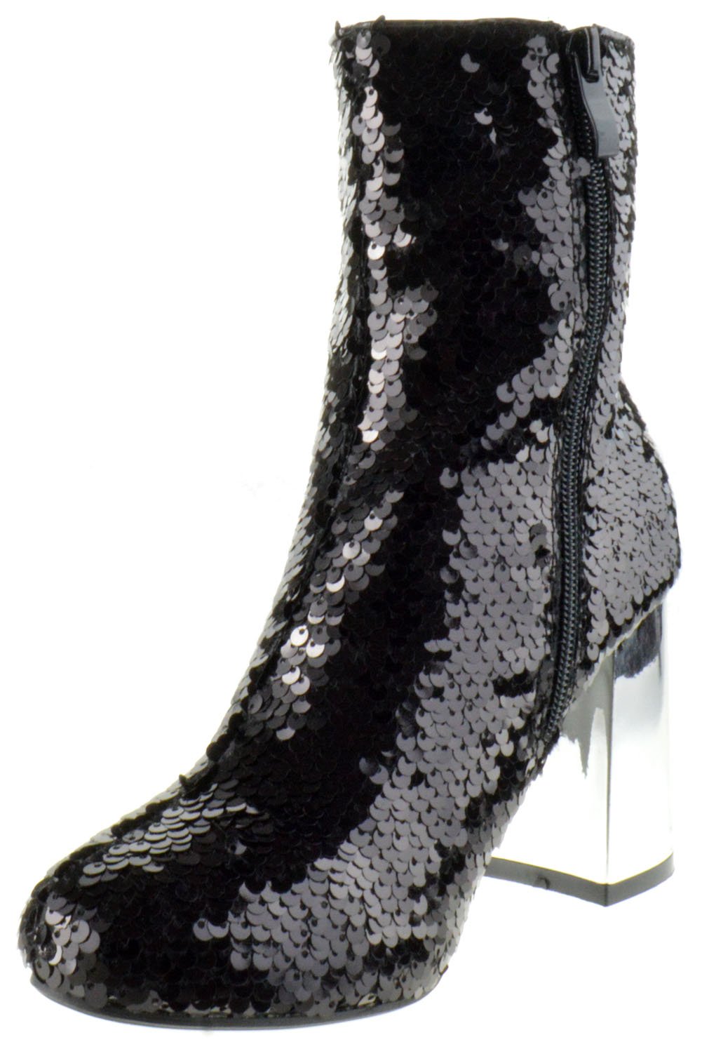 Forever Link Abigale 43 Womens Sequin Chunky Heel Ankle Booties - Image 4