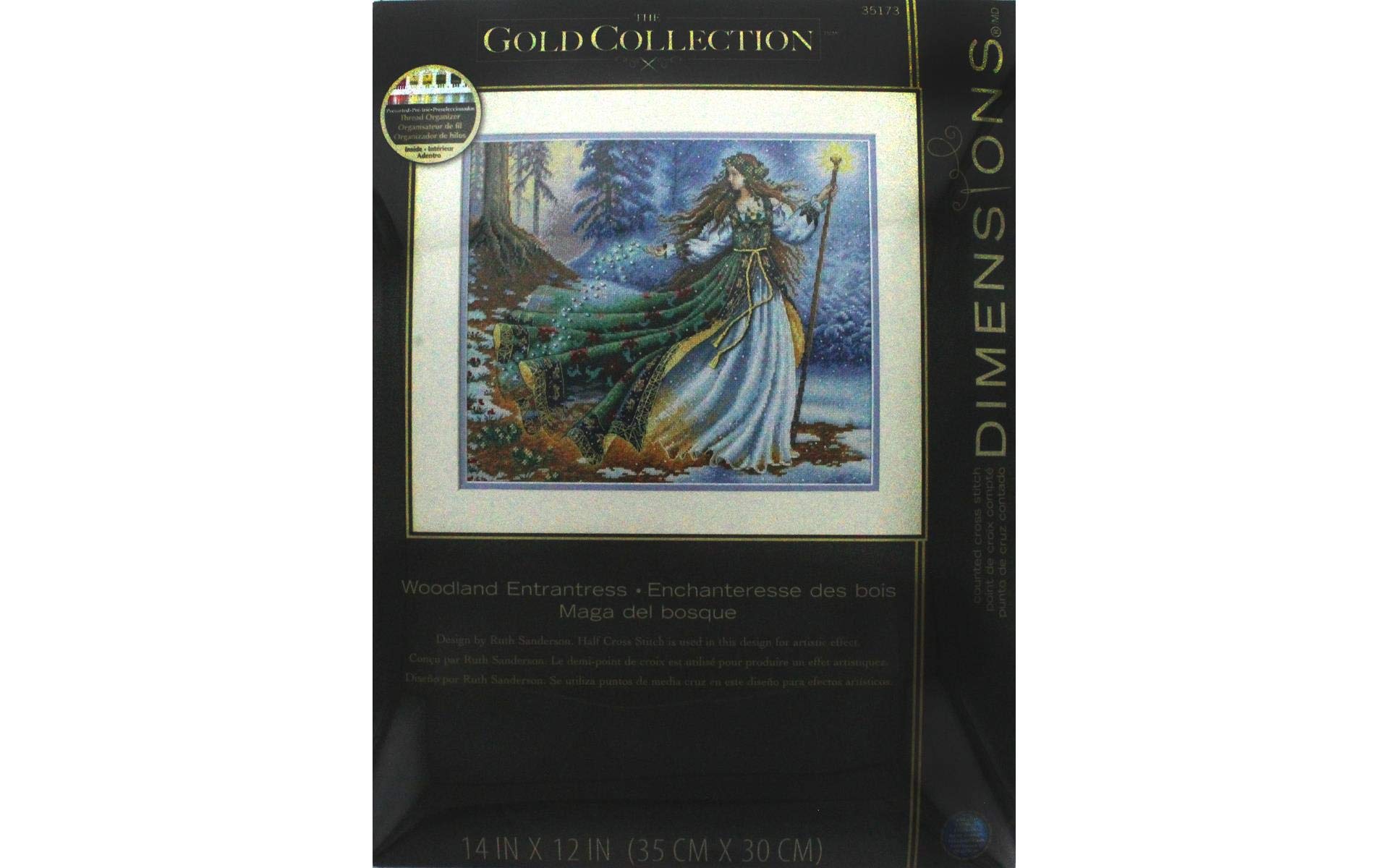 Dimensions Gold Collection Counted Cross Stitch Kit, Woodland Enchantress, 16 Count Dove Grey Aida, 14'' x 12''