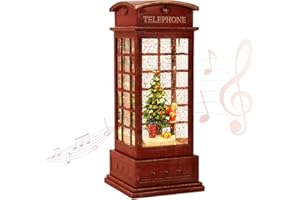 JEDAWN Christmas Snow Globe Lantern Christmas Decorations, Xmas Gifts Christma Vintage Home Decor Indoor,Sparkling with Music 6H Timer, Holiday Party Gifts (Snow Globe Tree)