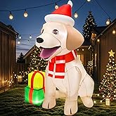 5FT Christmas Inflatables Decorations Outdoor Vivid Lab Dog with Build-in Bright LED Christmas Blow Up Yard Decoration Christmas Decorations Outdoor Indoor for Holiday Party Garden Lawn Home