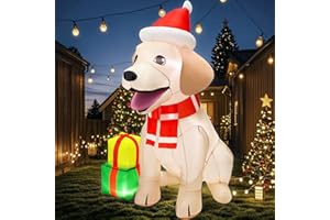 ZUKAKII 5FT Christmas Inflatables Decorations Outdoor Vivid Lab Dog with Build-in Bright LED Christmas Blow Up Yard Decoration Christmas Decorations Outdoor Indoor for Holiday Party Garden Lawn Home