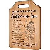 Milcier Gifts for Sister in Law, Sister In Law Birthday Gifts, Unique Recipe Cutting Board for Sister in Laws, Mothers Day, Christmas, Housewarming Gifts for Sister in Law Adult