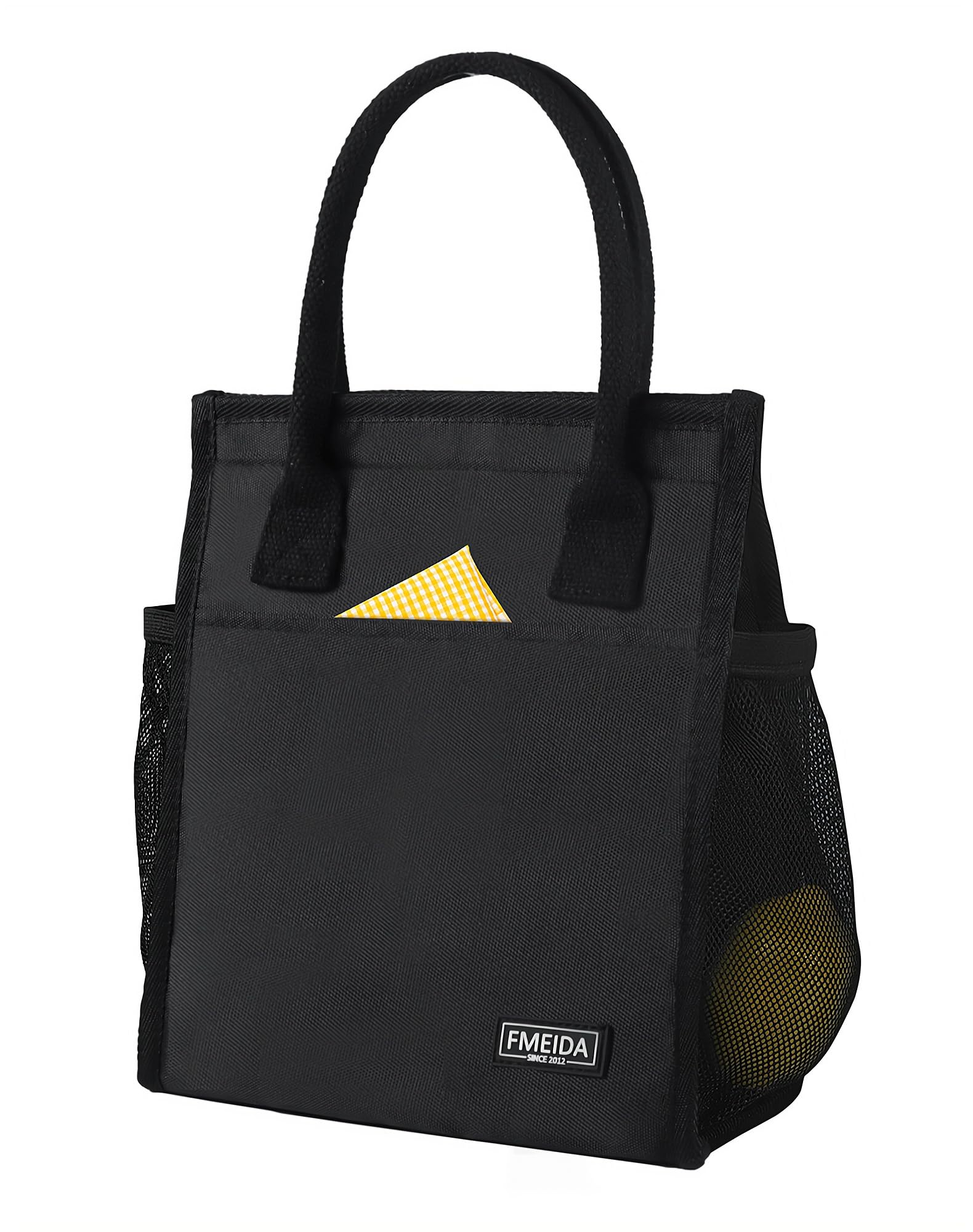 Fmeida Insulated Lunch Bags Small Cool Bag Lunch Box for Adults Women Men Kids Thermal Lunch Tote Bags for Work School Office (Black) — image 1