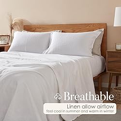 DAPU Pure Linen Sheets Set, 100% French Linen from
