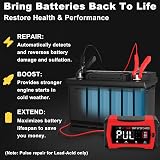 HTRC 16A Car Battery Charger 6V/12V/24V with 10-Stage LCD & Pulse Repair view 4