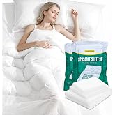 ANKEXIN Disposable Bedding Set 2 Pack, Queen Size Portable Bed Sheets Set for Travel, Includes Flat Sheet, Duvet Cover and Pillowcases, Lightweight Disposable Bed Sheets for Hotel and Business Trips