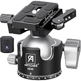 46mm Low ProfileTripod Ball Head with Lever Release ARTCISE Heavy Duty Ball Head Camera Ball Head with Arca Swiss Quick Release Plate for Camera Tripod Monopod DSLR Camcorder Telescope Max Load 55lbs