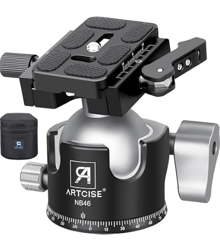 BEXIN 55mm Low Center Gravity Panoramic Ball Head With Quick Release Plate For DSLR Cameras