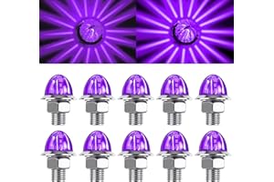 Wodvyss 10Pcs 1.5 Inch PC Lens Watermelon Lights, Amber Lens Amber Lights LED Side Marker Turn Signal with Bezel, Amber Lens 