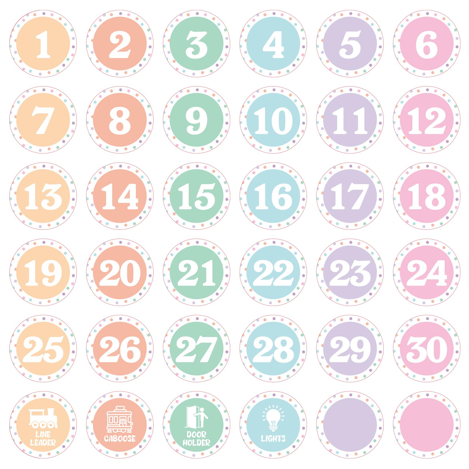 Photo 1 of 36Pcs Number Marker Stickers, Line up Dots for Classroom Floor Stickers Supplies Table Spots for Classroom, Number Marker Decorations for Kindergarten & Primary School