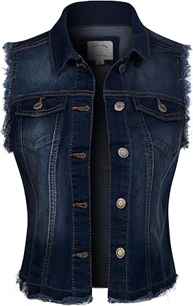 frayed denim vest