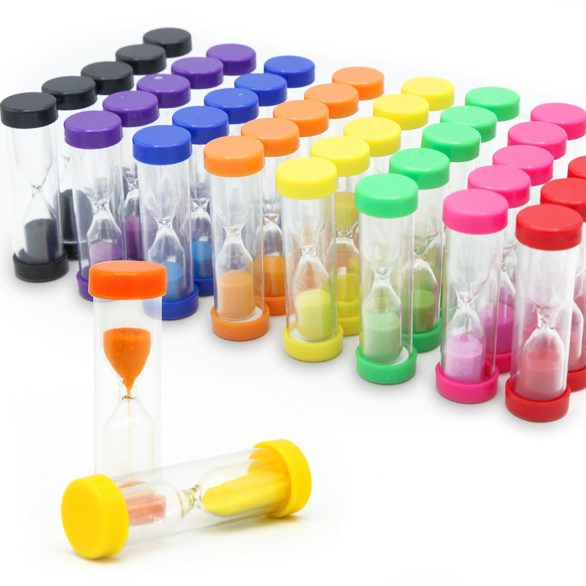 Photo 1 of 40PCS Small Colorful 1 Min Sand Timer Little One Minute Sandglass Hourglass Multicolor Visual Sand Watch Clock for Kids Birthday Party Favors Class Prizes