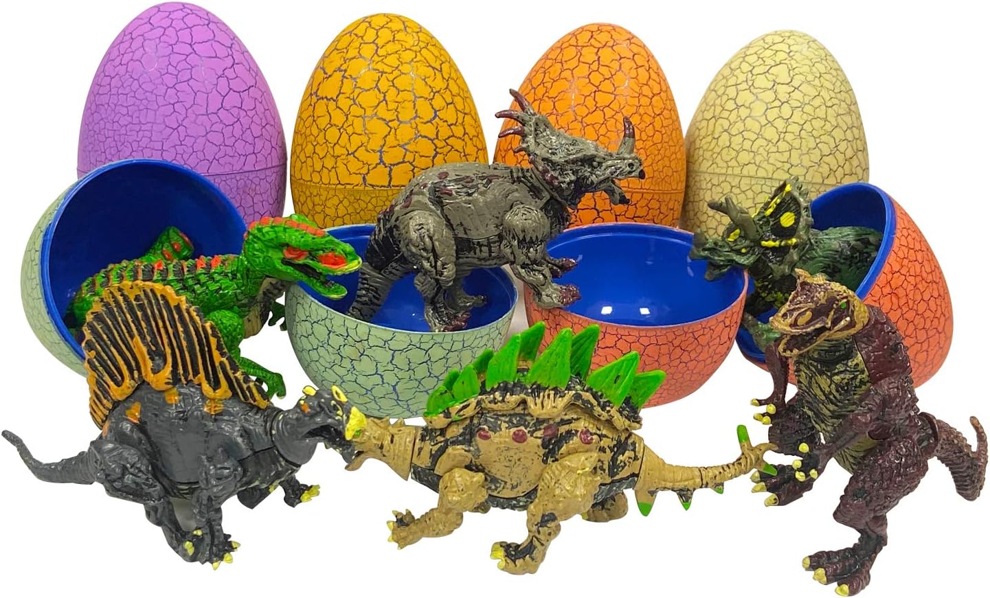 Filled Easter Eggs Set 6 Pack Prefilled Plastic Surprise Eggs with Variety of Popular Toys Inside Novelty Toy Assortment Great for Easter Egg Hunt Party Favors