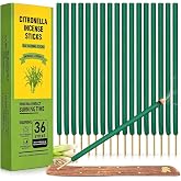 Citronella Incense Sticks Outdoor, 36 Pack Citronella Incense with Holder, Burns Up to 100 Hours, Natural Incense Stick for Outside Patio Camping Backyard Balcony Yard Picnic Outdoor Indoor Use