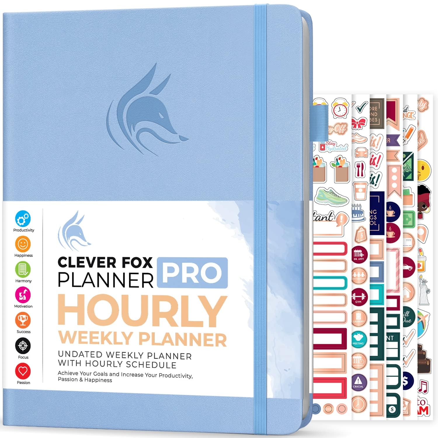Clever Fox Planner PRO Schedule – Undated Weekly & Monthly Life Organizer with Time Slots & Daily Appointment Book, A4 (Periwinkle)