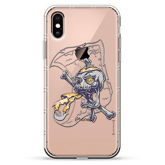 Pirate & Treasure Map | Luxendary Air Series Clear Silicone Case with 3D Printed Design and Air-Pocket Cushion Bumper for iPhone X/Xs
