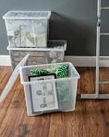 Wham Crystal 4 x 80L Stackable Plastic Storage Boxes with Lids UK Made view 5