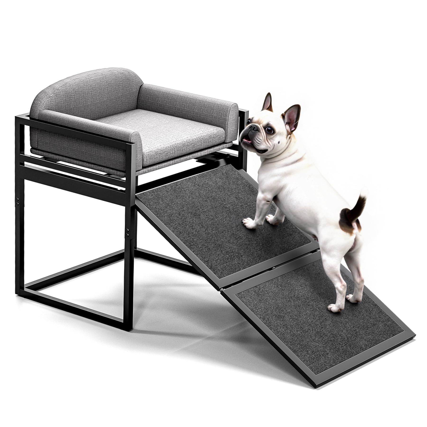 Photo 1 of AZV Dog Stairs Ramps for High Bed,Seat Chairs Mate for Small Dogs,Steps for Puppy Cats Pets To Get on Bed with Platform Doggie Office Window Doggy Couch,Non Slip Dachshunds Ladder,Load Capacity 100lbs
