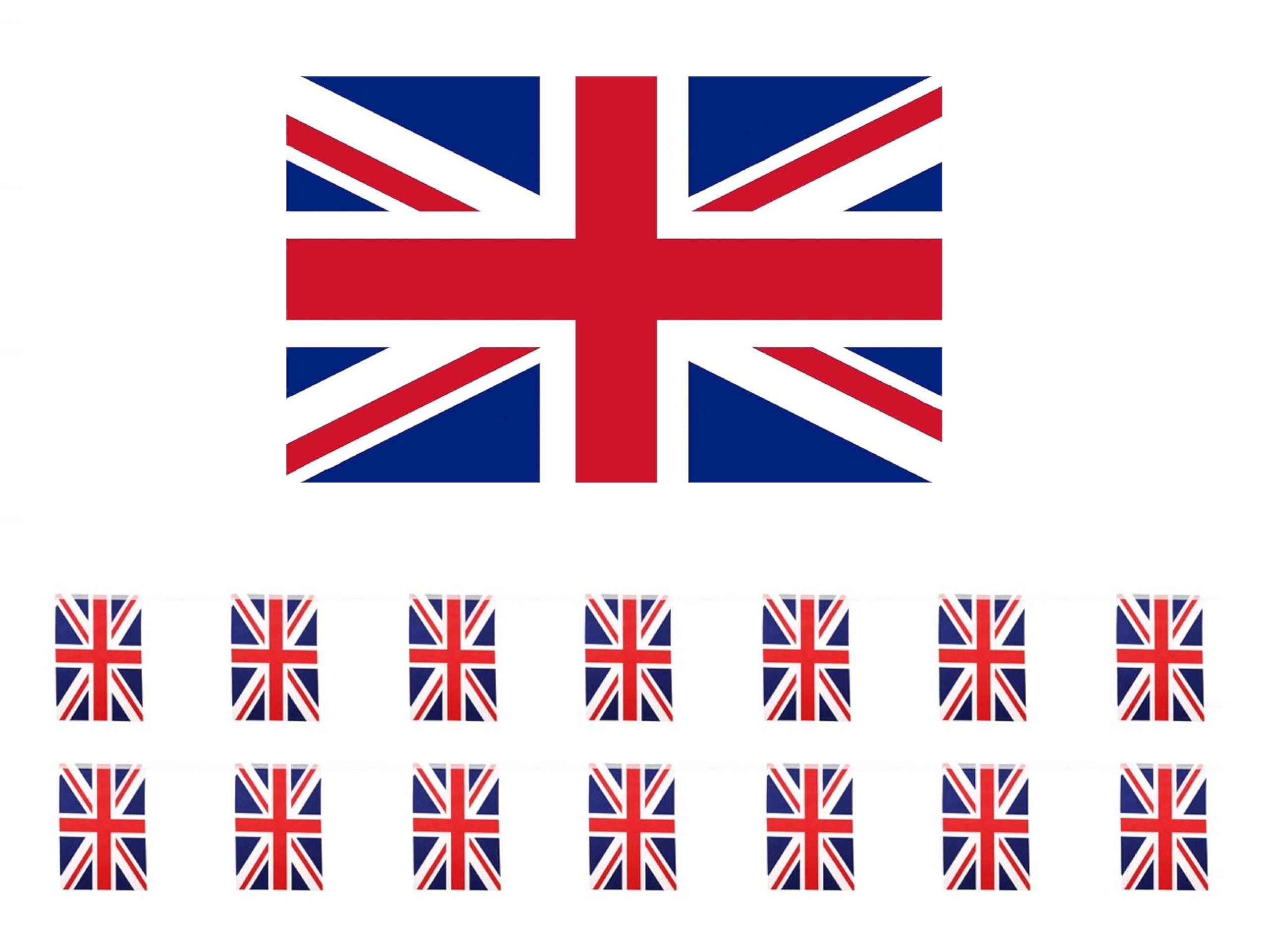 Union Jack Bundle - Flag 5x3ft and Bunting 33ft with 25 Flags for Team GB Supporter
