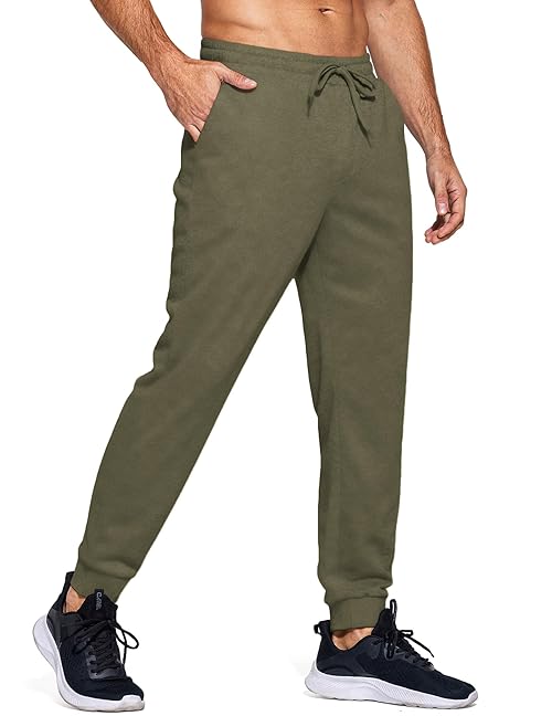 COOFANDY Men’s Sweatpants with Pockets Tapered Joggers for Men Athletic Pants for Workout Jogging Running Army Green, M