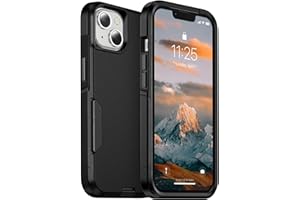 jaroco for iPhone 14 Case [Heavy Duty Protection][Military Grade Drop Protection][Shockproof] with Non-Slip Removable Phone Case 6.1''-Black
