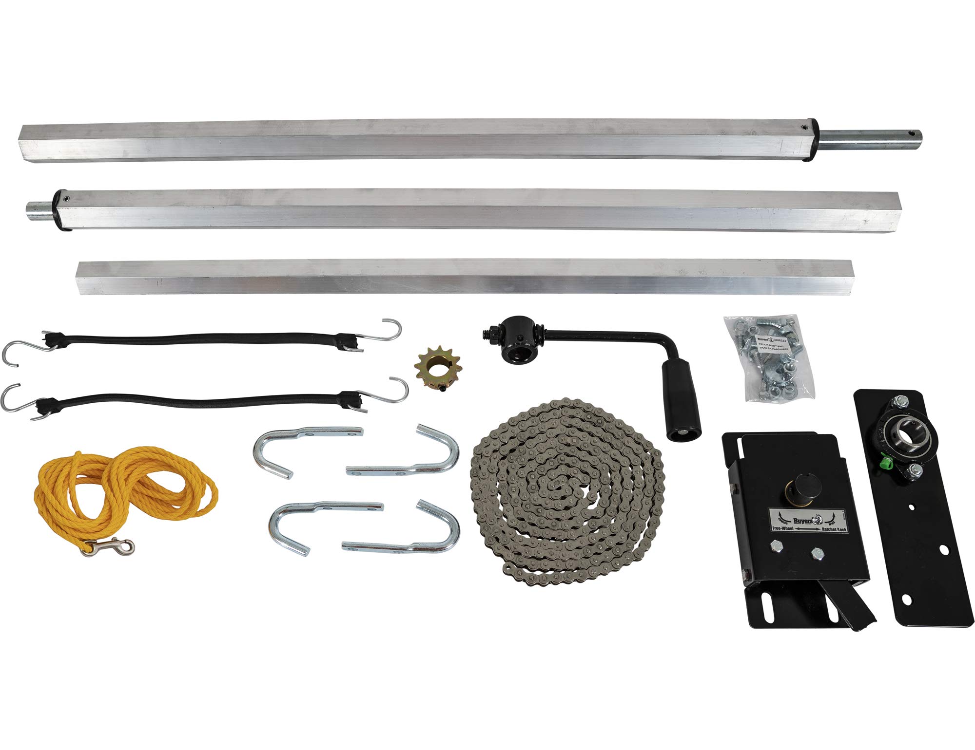 Photo 1 of ***SELLING FOR PARTS. 3 POLES AND SMALLER BLACK RECTANGLE ONLY*Buyers Products Ground Level Tarp Crank