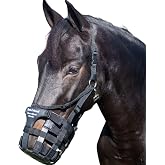 Best Friend Deluxe Have a Heart Grazing Muzzle for Horses - Heart Shaped Breakaway Horse Halter Attachment, Comfortable, Padded Noseband, Adjustable V Strap - Prevents Overgrazing, Horse Size