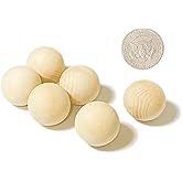 60 Pieces 1.2 Inch Unfinished Wooden Sphere Wooden Balls Round Wood Beads for Crafts