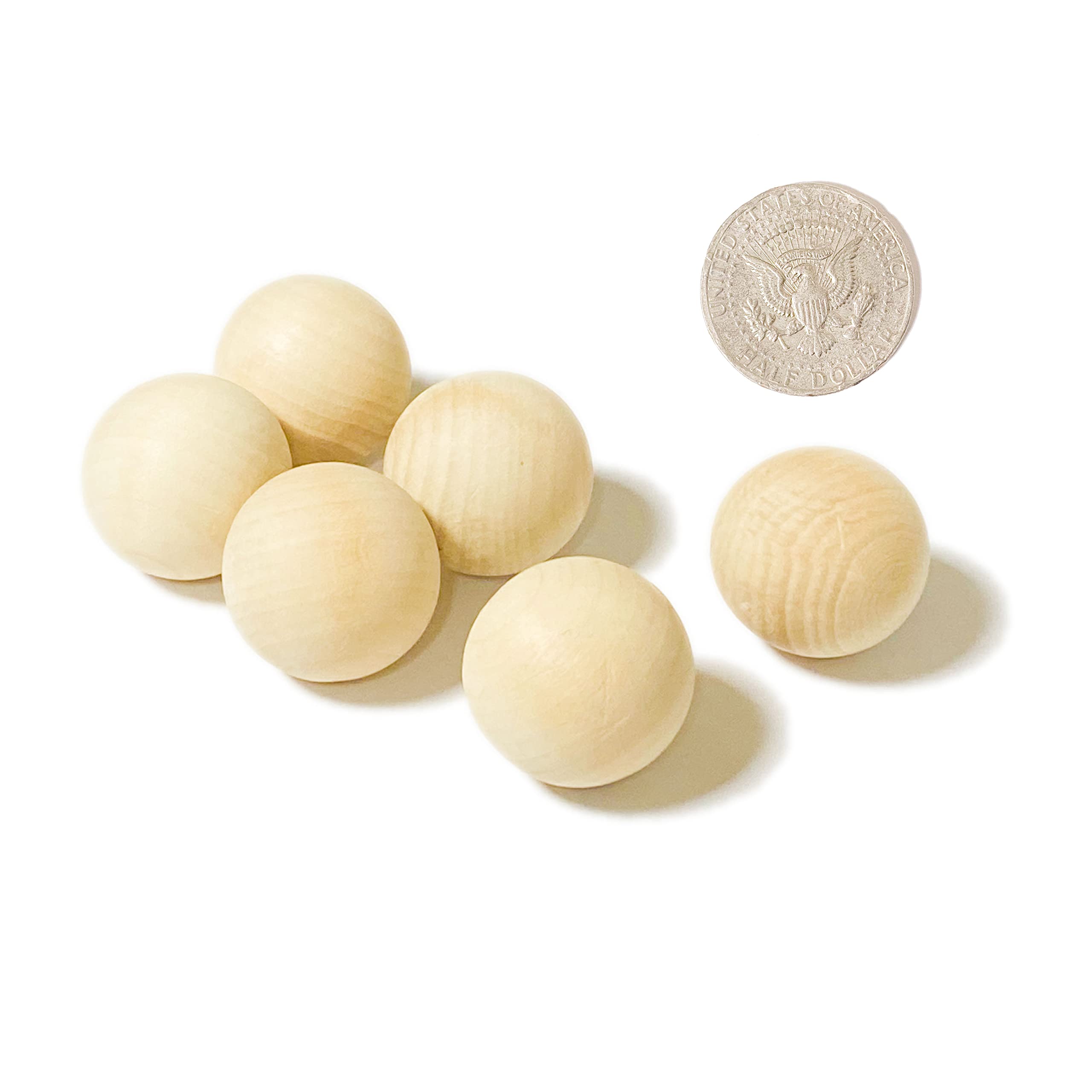 Photo 1 of 60 Pieces 1.2 Inch Unfinished Wooden Sphere Wooden Balls Round Wood Beads for Crafts