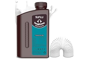 SUNLU High Toughness 3D Printer Resin, Enhanced Flexible 3D Printing Photopolymer Resin, 405nm UV Fast Curing 3D Resin for Most LCD DLP SLA Resin 3D Printers, Bendable and not Brittle, 1KG White
