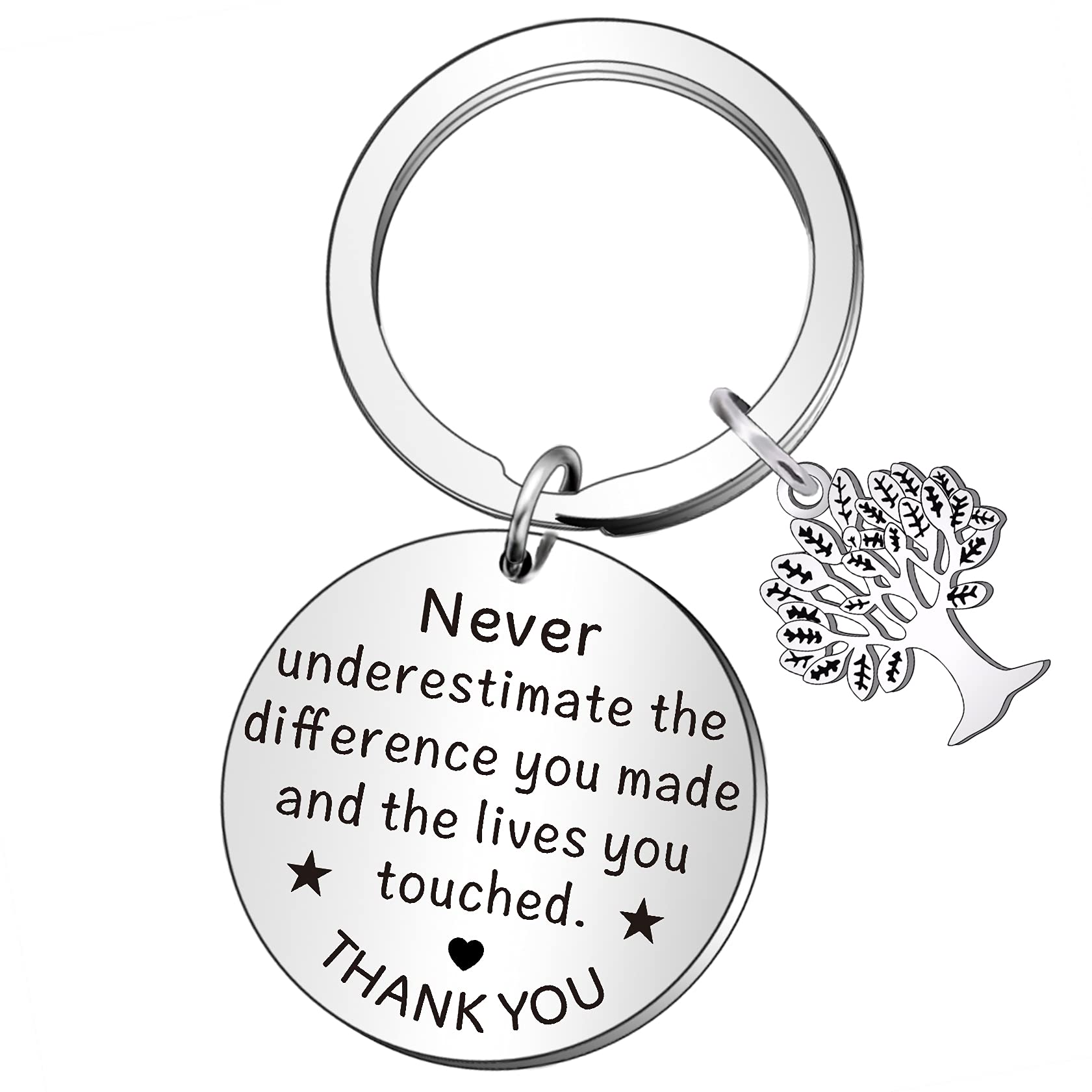 QMVMV Thank You Gift Keyring Appreciation Keychain for Volunteer Coach Mentor Employee Boss Coworker Leaving Going Away Keychain Gift for Social Worker Employee Teacher
