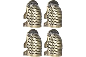 Brass Sewing Fingertip Thimble Adjustable Anti‑Slip Retro Copper Finger Protector for Thumb Index Finger(#2)