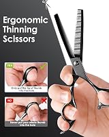 Lictin Hair Cutting Scissors 6.0 Inch Thinning Set Case Black Comb Clip view 4