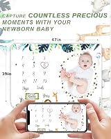 Trongle Monthly Milestone Baby Blanket Unisex 120 x 100 cm Soft Fleece view 5