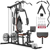 SPORTSROYALS Home Gym, Multifunctional Workout Station with Leg Press | 150LBS Weight Stack Full Body Workout Equipment for Home Exercise Fitness Strength Training