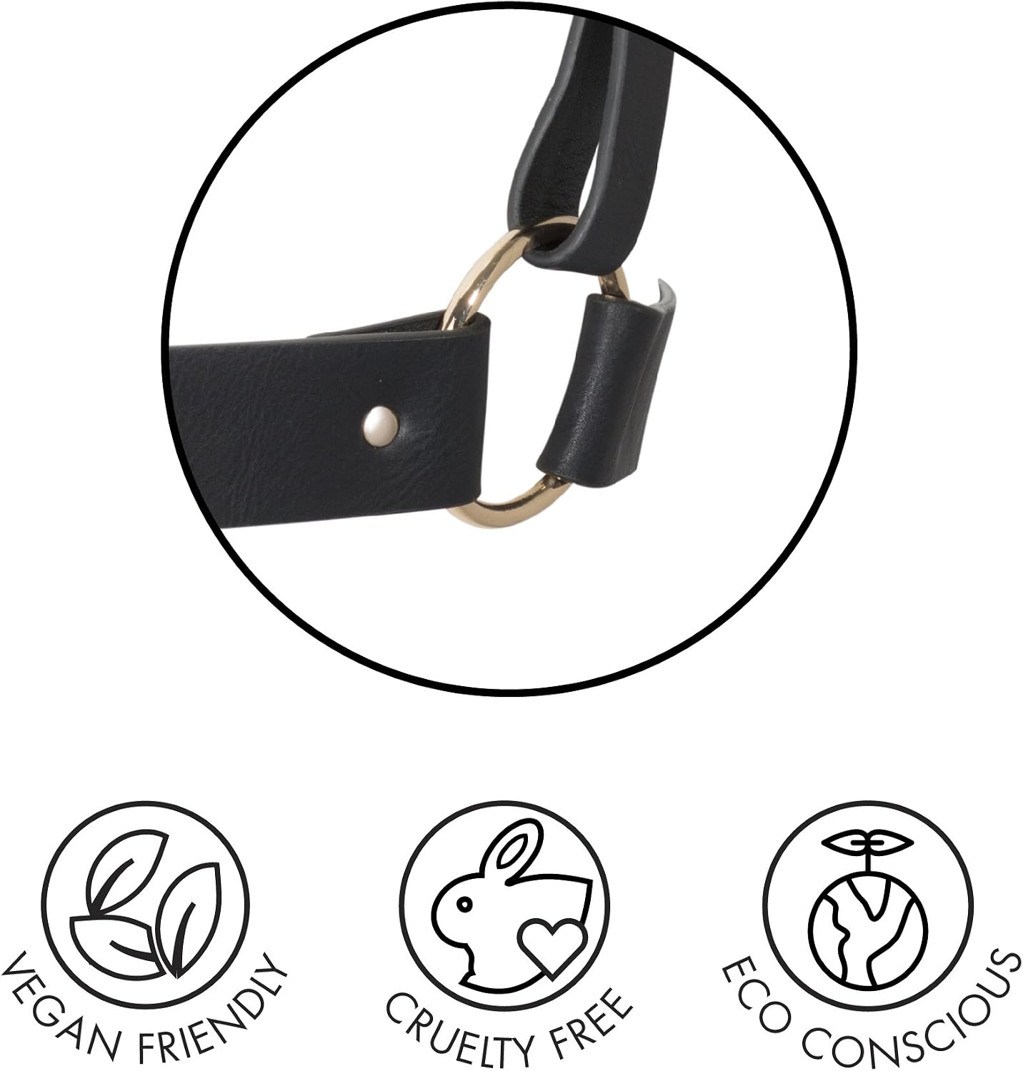 Bijoux Indiscrets MAZE Black Vegan Leather Handcuffs Restraints - Image 5