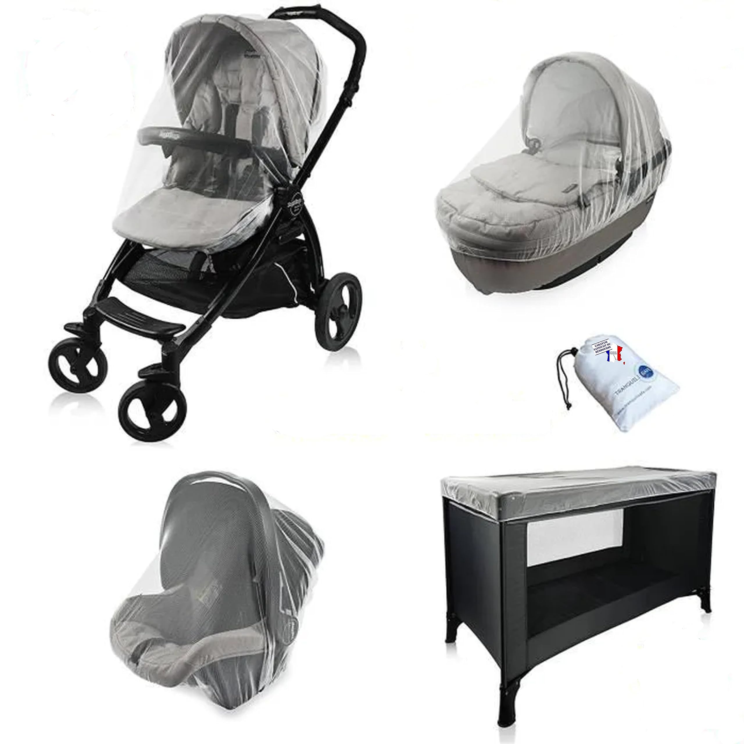 Universal mosquito net for tranquilisafe carrycot, stroller, baby cart, crib and Cozy of all brands