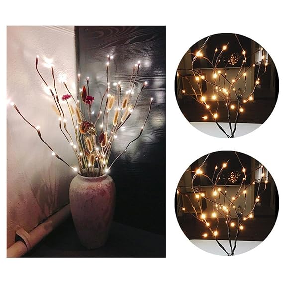 LED Lichterzweige LED Lichterkette Weiden-Zweige Lichter 77cm Weihnachten Deko