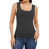 JOYSHAPER Thermal Underwear for Women Raw Edge Tank Tops Base Layer Camisole Thermal Shirts Sleeveless Thermal Undershirts