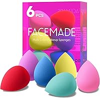 FACEMADE 6 PCS Makeup Sponges Set, Makeup Sponges for Foundation, Latex Free Beauty Sponges, Flawless for Liquid, Cream and P