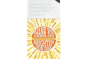 MEDIZ Business Card Magnet Notepads and Designer Envelopes, Peel and Stick Your Business Card, Year Round Magnetic Marketing Supply (Thank you - Referral) (25 Pack)