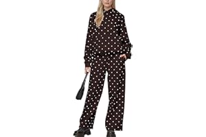 HOCANDY Polka Dot Hoodie and Sweatpants Set for Women
