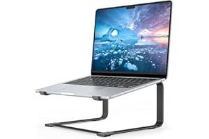 SOUNDANCE Laptop Stand for Desk, Metal Computer Riser, Heavy Stable PC Holder, Ergonomic Laptops Elevator for 12 to 17.3 Inches Notebook Computer, Black