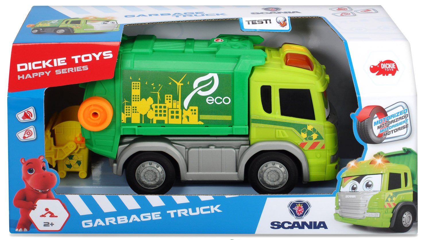 Dickie Toys 203816001 "Happy Scania Garbage Truck" Bin Lorry Toy eBay