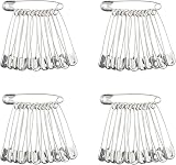 The Bead Shop 55mm Safety Pins Pack 48 Nickel Plated Sewing Craft Baby Clothing
