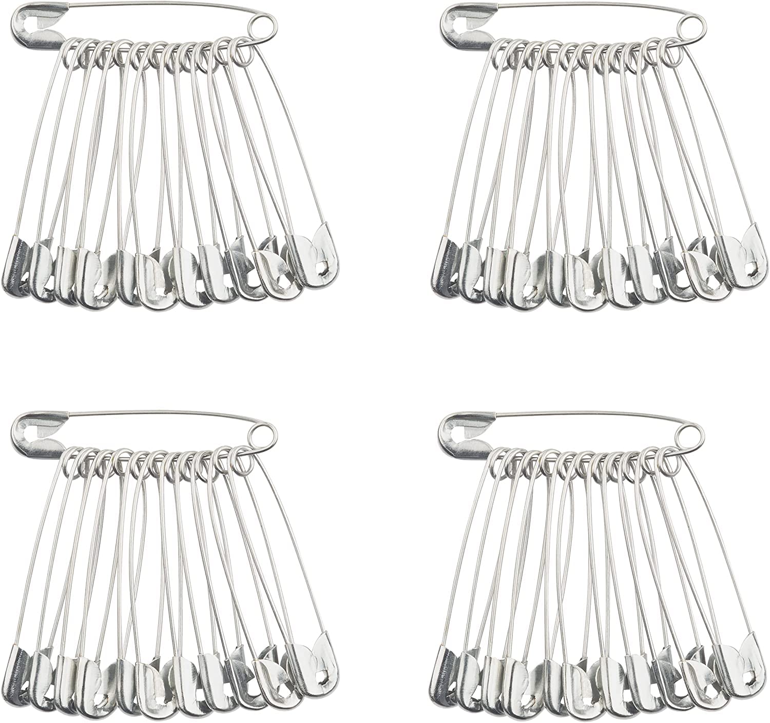 55mm Safety Pins, Pack of 48, Nickel Plated, Clothes Arts Crafts Sewing Hemming Textile Fabric Baby Clothing — image 1