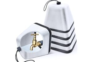 4PACK, RUSFOL Outdoor Foam Faucet Cover for Winter, Universal for Most Spigot Valve Sprinklers, Freeze Proof Outdoor Faucet Cover, Prevents Winter Freeze and Cold Weather Insulation, Easy Installation