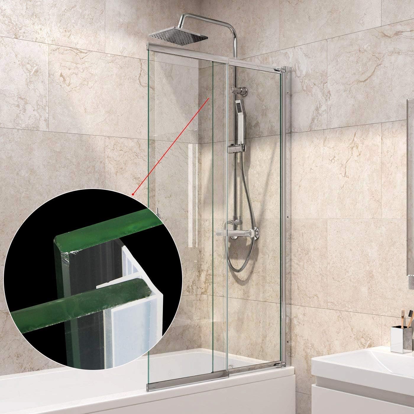 Porta Doccia Guarnizione Inferiore Striscia 3 Meter Frameless Doccia In Vetro Temperato Door Seal Weather Stripping Per 6 8 Mm Vetro Fino A 10 Mm Orizzontalmente Scorrevole Porte E Finestre